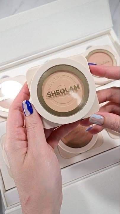 Close-up image of the Sheglam Skin-Focus pressed powder foundation packaging